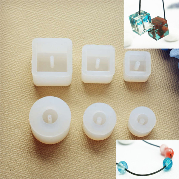 6pieces/set 9mm 12mm 16mm square ball beads with hole Resin Silicone Mould handmade tool epoxy resin molds