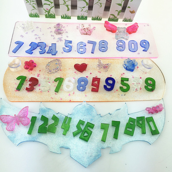 Transparent Silicone Mould Resin Decorative Craft DIY Mobile phone number digital tag mould