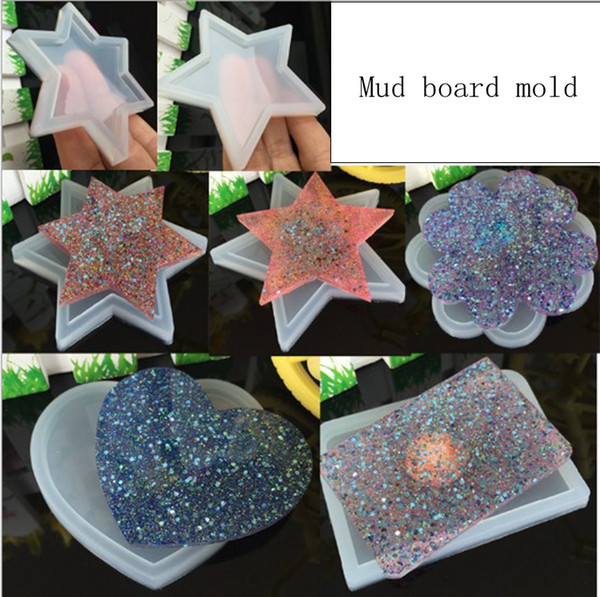 5 Styles Soft pottery base Mud board mold Silicone Mould DIY Resin Decorative Craft Jewelry Making Mold resin molds for jewelry