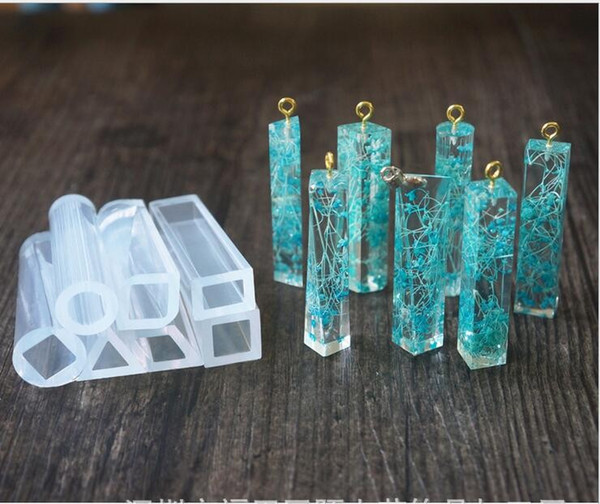 Hot Liquid Silicone Mold DIY Resin Jewelry Column Pendant Necklace Mold Free Shipping