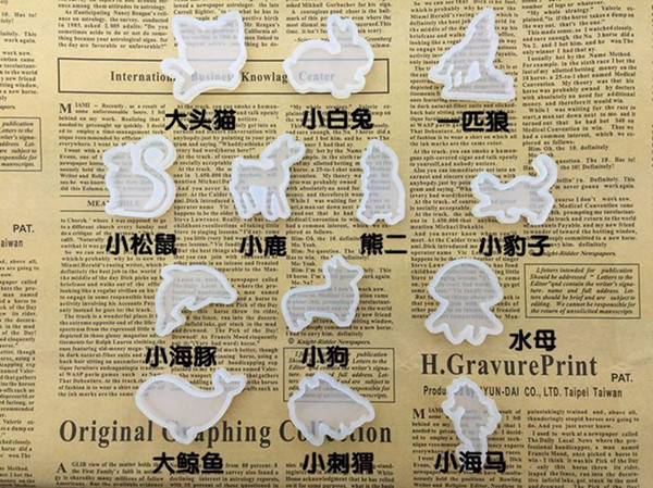 10 styles animal Clear Silicone Mold DIY Animal Pendant Necklace Jewelry Mould Hair Accessories Resin Craft Tool