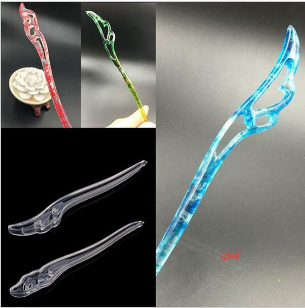 1Pcs Vintage Hair Sticks Transparent Silicone Jewelry Mold Mould Resin DIY Craft Tool epoxy resin molds