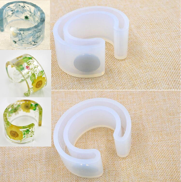 Newly Updated Clear Silicone Egg Shaped Bracelet Mould For Epoxy Resin Real Flower DIY Mold Open Design Bangle Mould resin molds free shippi