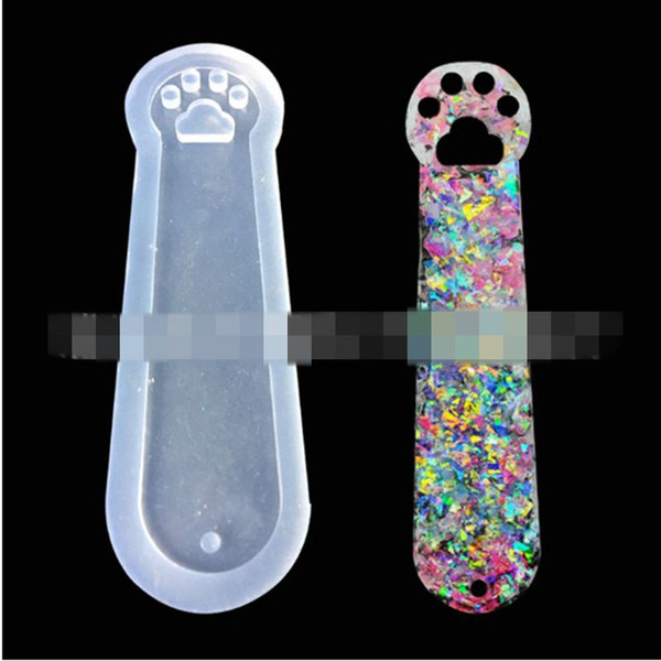 Hot selling New blank cat claw bookmark mold silicone mold mold and hole epoxy resin jewelry Bookmark