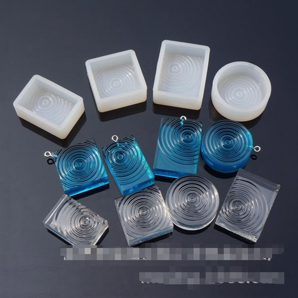 DIY Ripple Pendant Silicone Mould Jewelry Making Mold Square Round Rectangle Resin Craft resin molds for jewelry