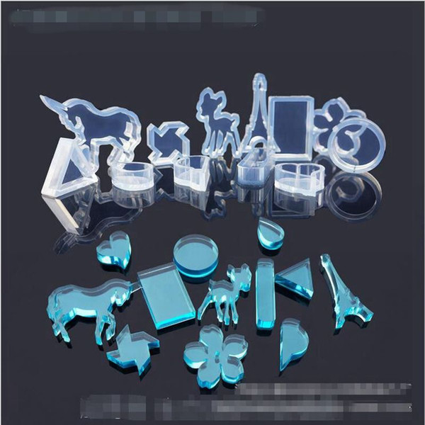 Animals Tower Silicone Mould DIY Resin Necklace Craft Jewellery Making Mold Free Shipping