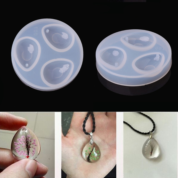 DIY Silicone Pendant Water Drop Gem Mold Resin Casing Craft Jewelry Making Tool free shipping