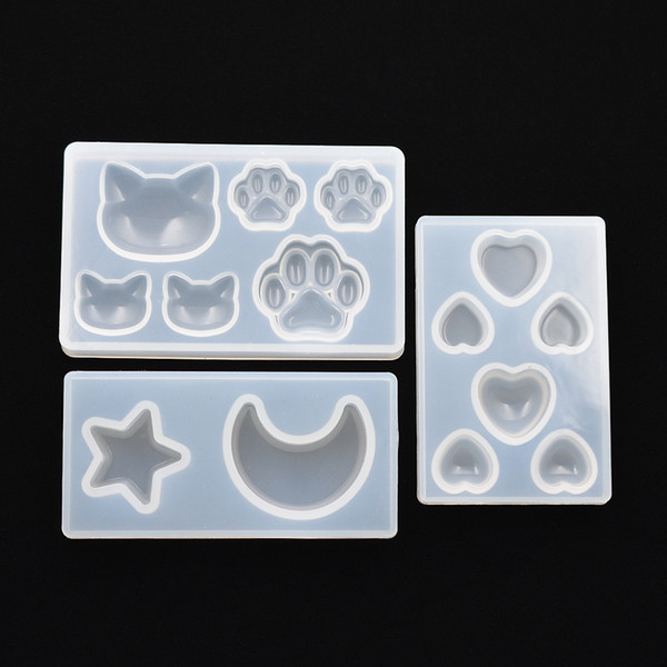 Silicone Mold Cat bear paw heart moon star Silicone Mold Resin Silicone Mould handmade DIY Jewelry Making epoxy resin molds