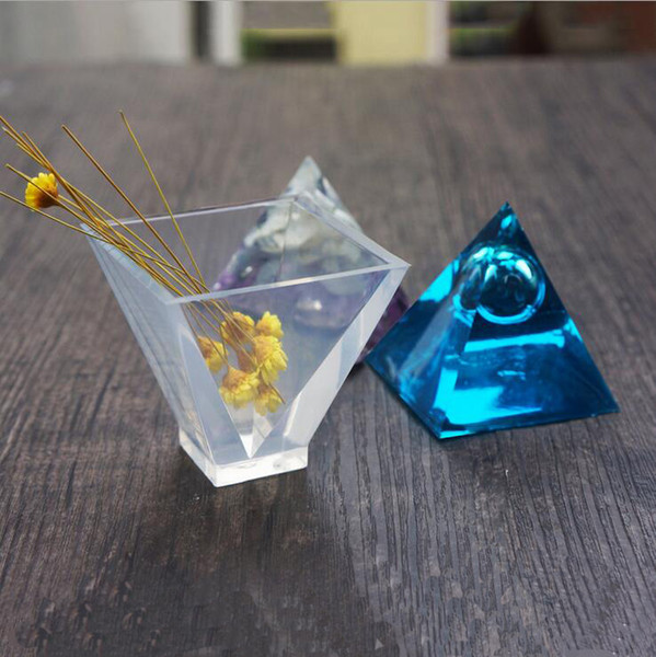 Transparent Pyramid Silicone Mould DIY Resin Decorative Craft Jewelry Making Mold resin molds for jewelry free shipping