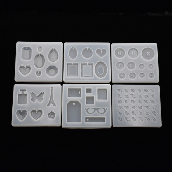 Multi style Pendant Silicone Mold button number letter Resin Silicone Mould handmade DIY Jewelry Making epoxy resin molds