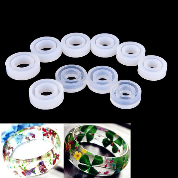 Circle Design Silicon Round Shape Ring Jewelry Molds Making Tool Transparent DIY Mould Epoxy Resin 10 Pcs/Lot Wholesale