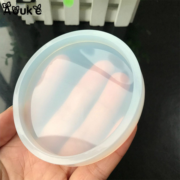 DIY Round Shape Badge Tools Translucent Manual Jewelry Molds Silicone Necklace Epoxy Model Cake Decorating Mould