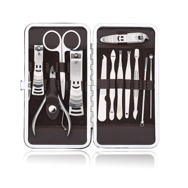 Pedicure Kit Personal Nail Clippers Set of 12 Stainless Steel Manicure Tools Kit with Portable Travel Case All in One Beauty Care Tools