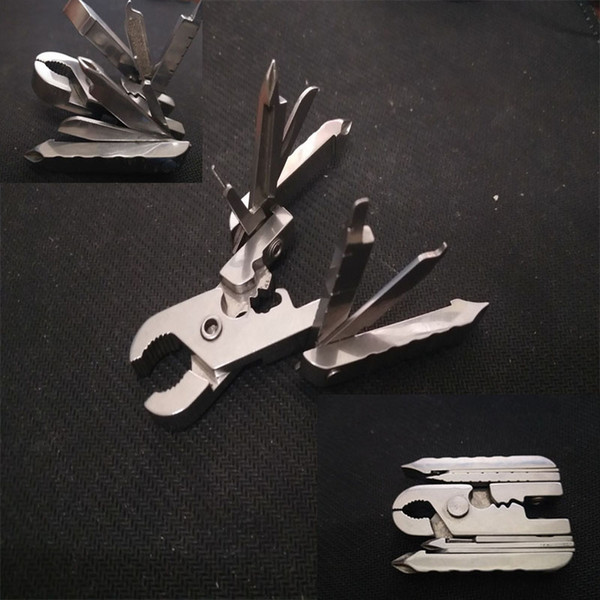 Multifunctional Pliers Outdoor Gadget Keychain Cutter Combination EDC Tool Folding Pliers 15 in 1 Screwdriver Bottle Opener Free DHL G852F