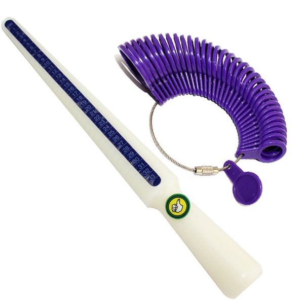 White Ring Sizer gauge Set Purple Ring Loop Jewelry Finger Sizes Measure Tool HK 1-33