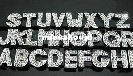 High quality 1300pcs 8mm A-Z Full Rhinestone Slide letters Charm DIY Accessories fit pet collar