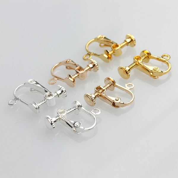 Japan and South Korea fashion accessories accessories copper elastic adjustment screw ear clip female no ear hole diy handmade earrings