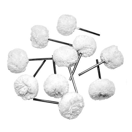 White Soft Polishing Wheel Buffing Ball 2.35mm Handle for Dremel Rotary Tools Fine Polish Jewelry, Watches, Wheels Surface Pack of 20