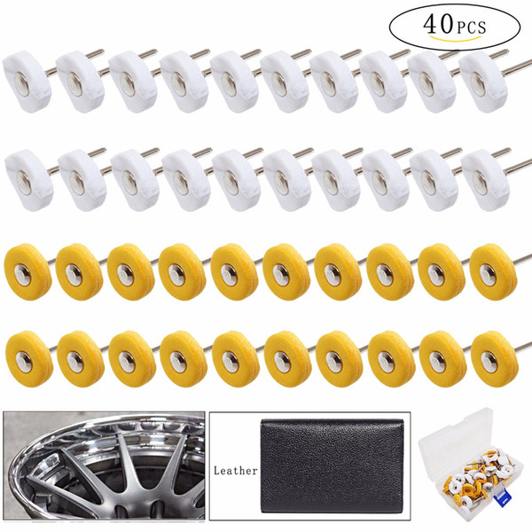 Muslin Polishing Buffing Wheel Buffs Set Fits Dremel Rotary Tools 3mm Shank 40 Pieces