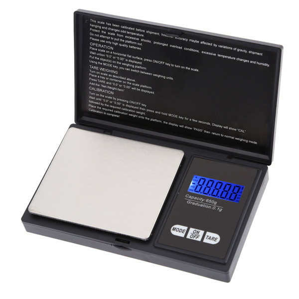 650g/0.1g High Accuracy Mini Electronic Digital Pocket Scale Jewelry Weighing Balance Blue LCD g/gn/oz/ozt/ct/t/dwt H9631