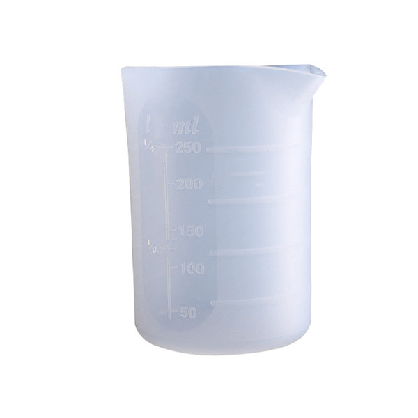 250mL Silicone Measuring Cup Multiple Times Use For Resin Cast Epoxy Mixing Cup UV Resin Mold Craft Tool Semi Clear