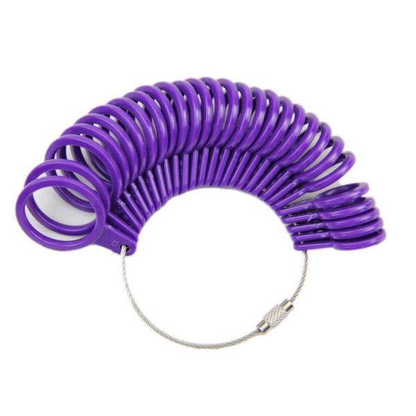 Brand New Economic Jewelry Ring Sizer Tool US Size Cheap Purple Plastic Ring Finger Gauges 3-13 Free Shipping