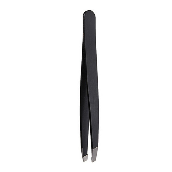 1PC Black Color Eyebrow Tweezer Hair Beauty Slanted Puller Stainless Steel Eye Brow Clips Makeup Tool Brand New