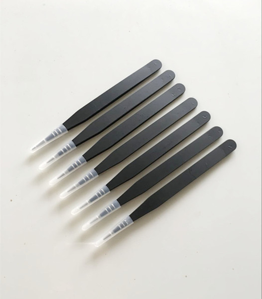 Factory direct stainless steel pointed black tweezers plus hard thickened small hardware straight head tweezers use