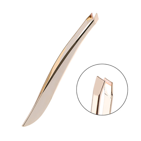 1 Pcs Professional Stainless Steel Hair Removal Eye Brow Eyebrow Tweezers Clip Pearl Gold Women Beauty Makeup Tools