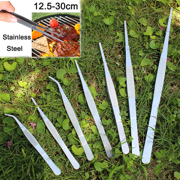 1pcs multi-popuse Stainless Steel Tweezers High-precision household medical extension long Electronic repair Food tweezers