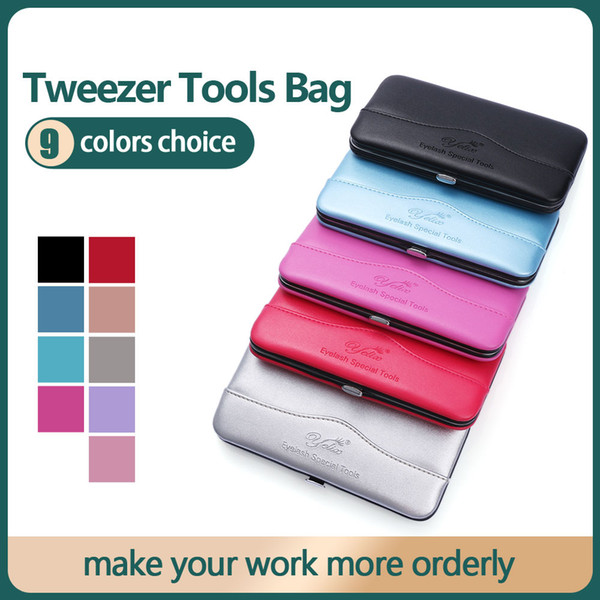 Makeup Eyelashes tweezer Tools Bag EyeLash Extension Tweezers Case Cosmetic Tool Storage Box For tweezer kit Wholesale OEM