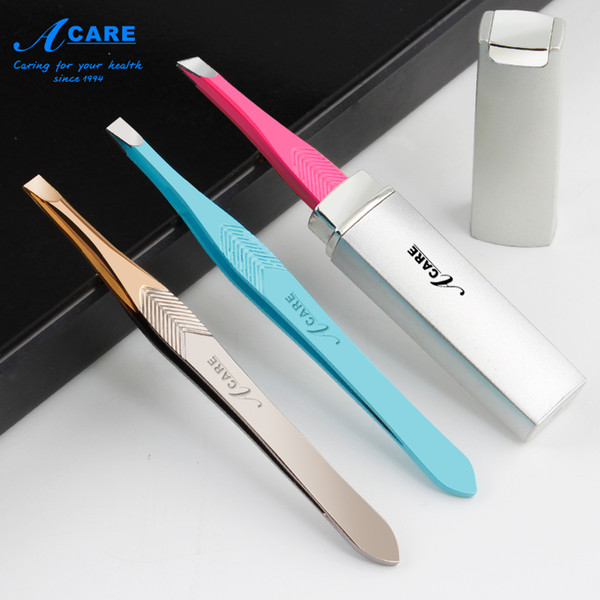 Acare 1pc Eyebrow Tweezers Stainless Steel Professional Tweezer Beard Tweezers Hair Removal Metal Tweezers Eyebrow Clips