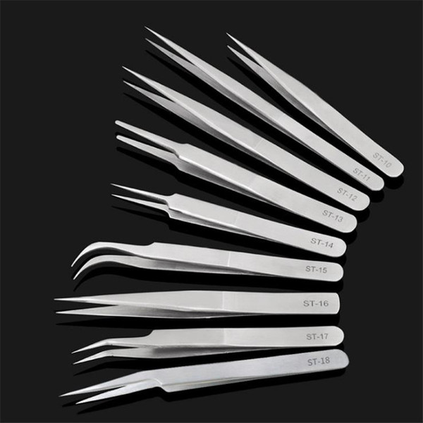 VETUS Stainless Steel Eyebrow Tweezer False Eyelash Extension Tools Auxiliary Repair Hyperfine High Precision Anti Acid Tweezers