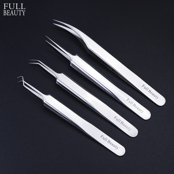 1pc Stainless Steel Blackhead Tweezers Eyelash Extension Curved Acne Clip Removal Eyebrow Tweezer Face Care Tools CHFBNC01-04