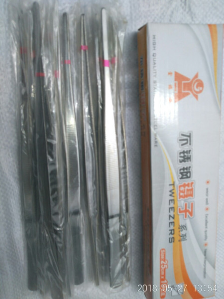 Tweezers high-grade thickening type 125-25mm refined stainless steel wafer tweezers landscape clip