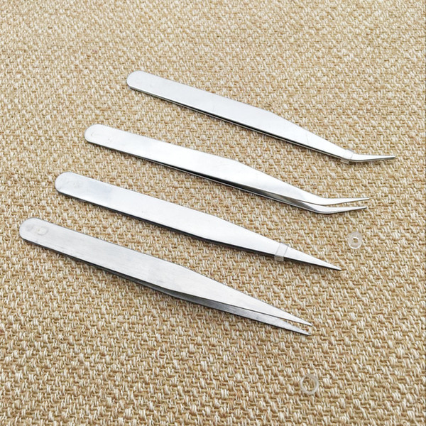 Stainless steel tweezers, straight-end tweezers, multi-meat planting DIY tool tip elbow tweezers