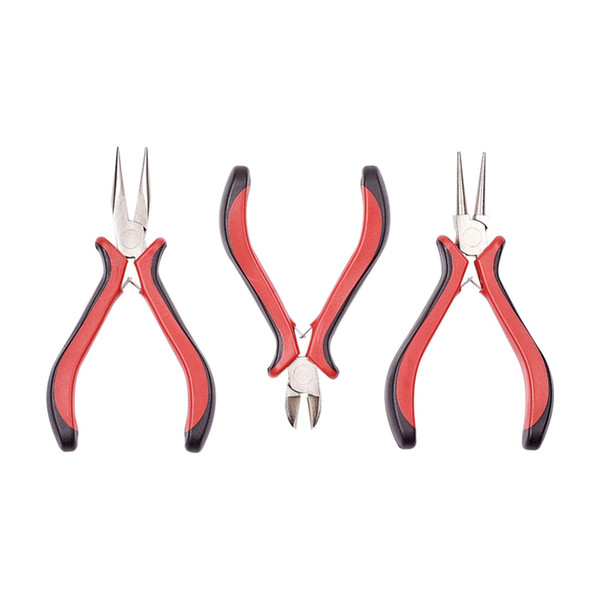 3PCs/set Jewelry Making Pliers Tools Cutting Sets Side-Cutting & Chain-Nose / Flat Nose Plier & Round Nose Pliers DIY Equipment