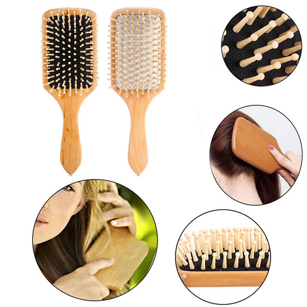 Massage Comb Paddle Brush Antistatic static Natural Wooden Massage Hairbrush Comb Scalp Health Care Paddle Brush