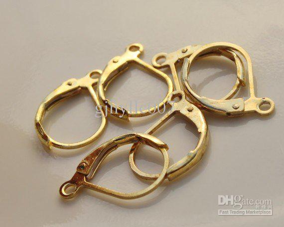 Free Shipping!! 200pcs/lot Nickel Free Gold Plated Lever back Earing finding 16x10mm/HOT Sale/HI-Q