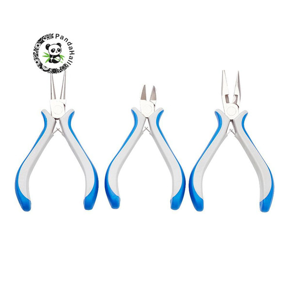 DIY Jewelry Tool Sets for Making Necklace Bracelet Earrings, Plier Sets, Round Nose, Side Cutting Pliers and Wire Cutters, Blue