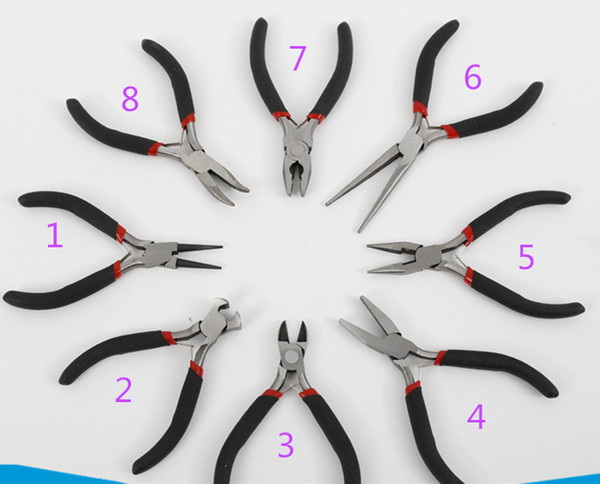 12.5cm Jewelry Making Tool Plier Stainless Steel Pliers multi functional pleirs diy tools Black -8 Styles