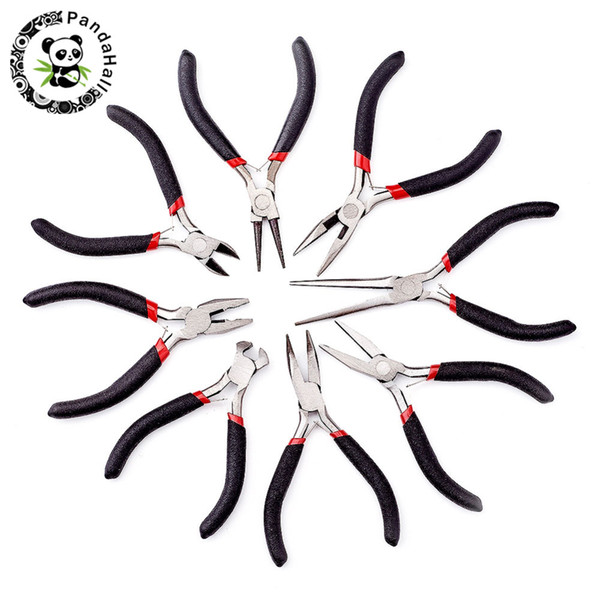 8pcs/set Jewelry Pliers Tool Carbon Steel Black Pliers Sets For Beading DIY Making Hand Flat Nose Round Nose Wire Cutter