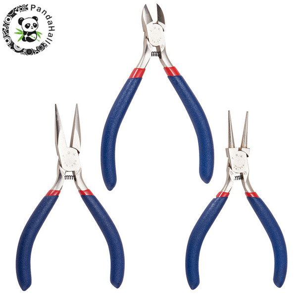 Jewelry Pliers Tools Stainless Steel Side-Cutting Round-Nose Pliers MidnightBlue For Jewelry Making DIY Accessories 110-130x53mm