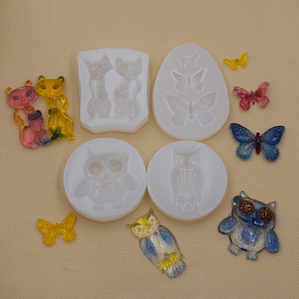 molds for jewelry SNASAN Silicone Mold for jewelry Butterfly Owl cat animals Resin Silicone Mould handmade tool Resin epoxy