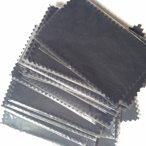 Black cool new 925 Silver Polishing Cloth 100pcs each plastic bags free for Pearl Golden Jewelry Rings necessity Quality 11*7cm