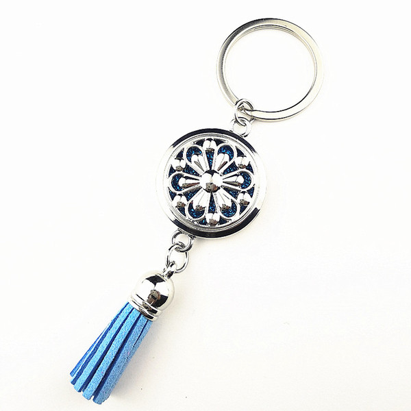 Mandala,Tree of Life,Religion Essential Oil Diffuser Key Chain,Aromatherapy Perfume Locket Key Link with tassel pad party gift