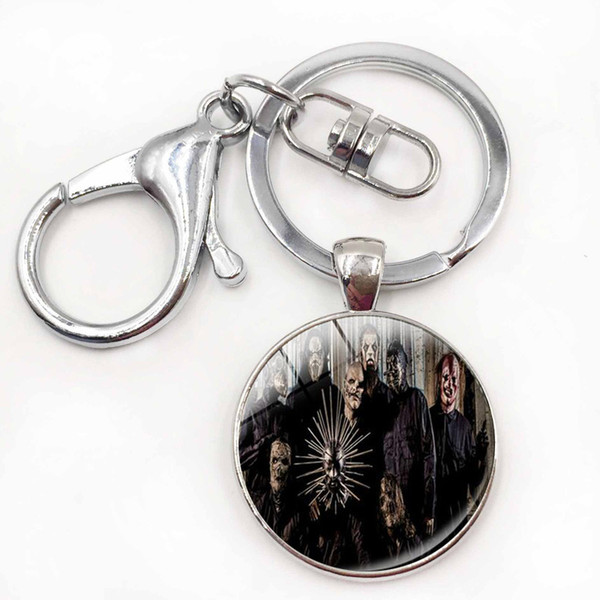 Heavy Metal SLIPKNOT - HOPE IS GONE BLOODY Metal Rock Keychain Handmade Glass Cabochon Slipknot Keychains