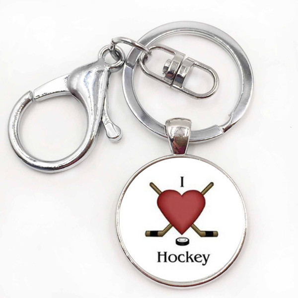 Brand Keep Calm and Love Hocky keychain casual sports ice hockey key chain ring men women fashion keyring jewelry