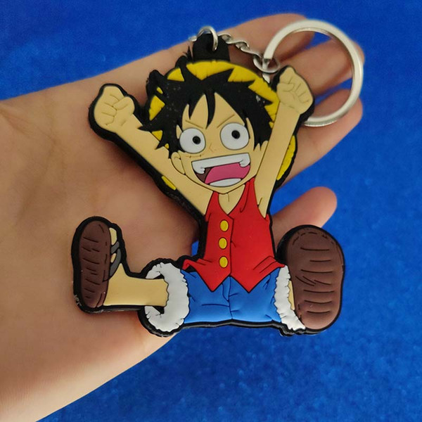 Jepan Anime One Pice Keychain Plastic One Piece Figures Key Chain Key Rings Holder Handbag Hangs Will and Sandy Fashion Jewelry 340119