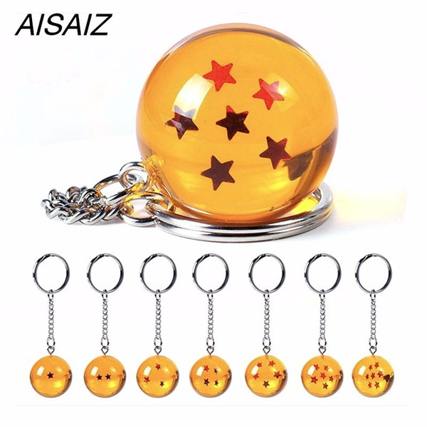 Anime Dragon Ball 3D Z 7 Stars Balls Keychain 2.7cm Figures Toys Key Chain Pendant Star Dragon Ball Z Keychain